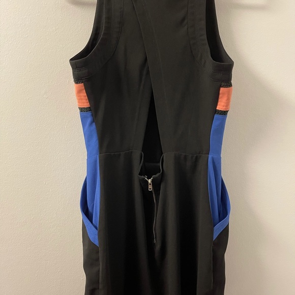 Color block black dress with blue and peach color - Picture 2 of 5